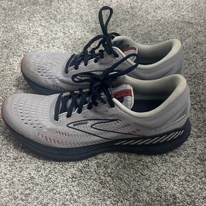 Brooks Gray and Red Athletic Shoes